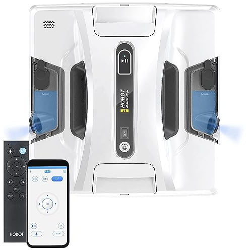 Sichler Exclusive Fenster Roboter Akku: HOBOT-2S Profi-Fensterputz-Roboter, Dual-Sprüher, Versandrückläufer (Fensterputzroboter mit Wassertanks, Fensterputz Helfer, Handy)