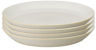 Denby - Impression Cream Medium Plates Set of 4 - Dishwasher Microwave Safe Crockery - Ceramic Stoneware Tableware Plates For Lunch & Dinner