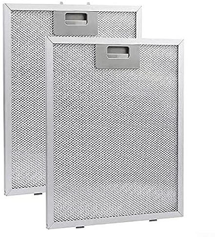 RANRAO Lot de 2 Filtres à Graisse Métalliques Universels pour Hotte Aspirante, Filtre de Remplacement Avec grille métallique en métal 5 Couches 320 x 260 mm pour Hottes Aspirante de Cuisine