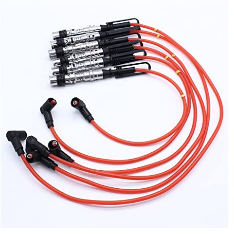 MOIKEN 6 Stücke Zündspule Zündkerzen Drähte Kabel Rot Kompatibel for Golf III Corrado VR6 2,8 2,9 AAA ABV Mit Puller 021905409AD