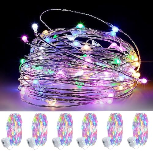 SIXIUDIA Lichterkette Batterie 2m Micro LED Kupferdraht – bunt | Für Halloween, Hochzeit, Deko innen & außen. Mini LED mit , wasserdicht. Ideal für Party, Garten, Schlafzimmer.