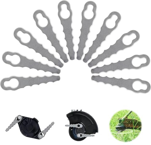 ACTOYS Lame pour Coupe Bordure Bordure, 10 Pcs Lame Debrouissalleuses, Lame Coupe Bordure métal, Lame Débroussailleuse, Lames de Tondeuses Rechange, Lame Tondeuse, Accessoires Tondeuses à Gazon-B