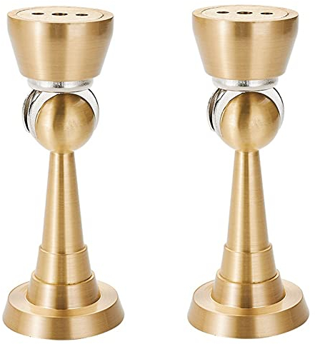 2er-Pack magnetische Türstopper, Türstopper in Messingoptik, magnetischer Türhalter aus Metall, Boden- oder Wandmontage, dekorativer magnetischer Türschnäpper zur Vermeidung von Wand- und Türschäden