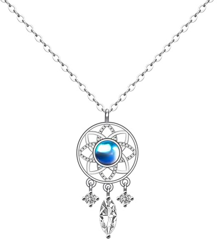 ZLLkeji Sterling Silber Damen Halskette Silber 925