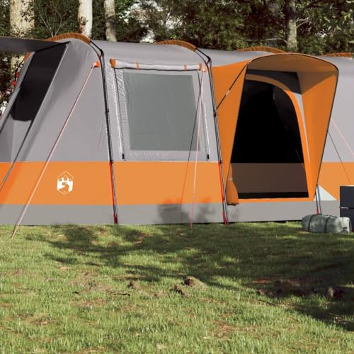 ZEYUAN Tunnelzelt 4 Personen Grau und Orange Wasserdicht, Caming Zelt, Camping Tents, Camping-Zelt - 94630