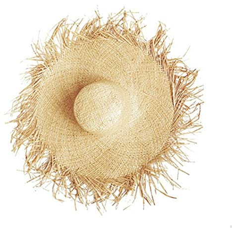 Sombreros de paja de rafia vintage Sombrero para el sol grande y ancho con flecos sólidos Sombreros de playa de ala ancha para mujer M Sombrero de paja Sombrero para el sol Gorra plegable flexible Som