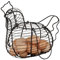 Soporte para cesta de huevos de gallina, contenedor de almacenamiento de huevos con forma de gallina, cesta de alambre negro, cesta de recogida de huevos, cestas de huevos para encimeras de cocina,