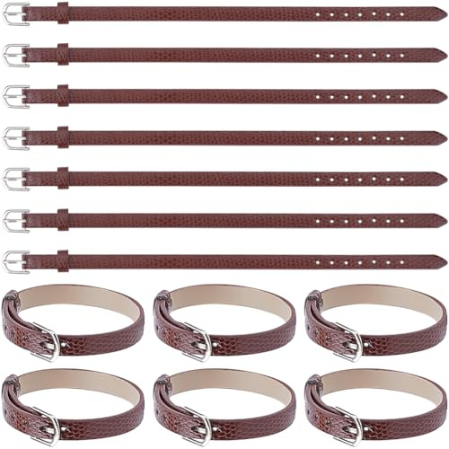 GORGECRAFT 20 Sangle D'Extension de Kilt Traditionnelle Colliers Étrier Écossais de 9x0.3 Pouces Manchettes en Cuir PU Marron Supports de Manches Antidérapants Ceinture Sangles D'Étiquette de Bagage