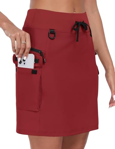 MoFiz Faldas de Tenis para Mujer Falda de Golf Cintura Alta con 4 Bolsillos Falda-pantalón para Senderismo y Deportiva Ciclismo con Pantalón Corto Interior