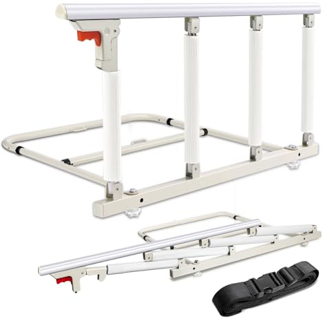 Bed Rails for Elderly Adults Safety, Foldable Bed Guard Rail ASTM Approved | Upgraded Bed Assist Rails for Seniors Adults, Fall Prevention Safety with Collapsible Bedrails, Easy Install 37x20