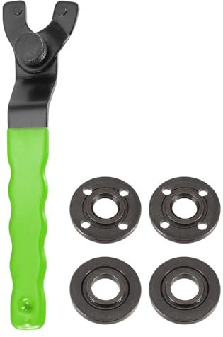 sourcing map Adjustable Angle Grinder Wrench Set 0.4-1.9 Range Universal Lock Nut Pin Spanner Wrench with Grinder Shaft Nut for Angle Grinder Tables Grinder, Green