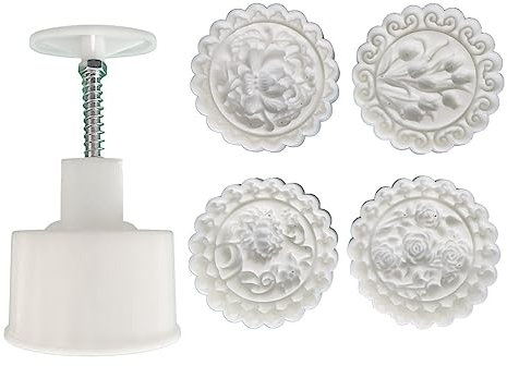 Limtula Plastic Material Mooncake Molds Mooncake Stamps Mooncake Mould Flowers Shaped Baking Moulds for Mid-Autumn Festival Use