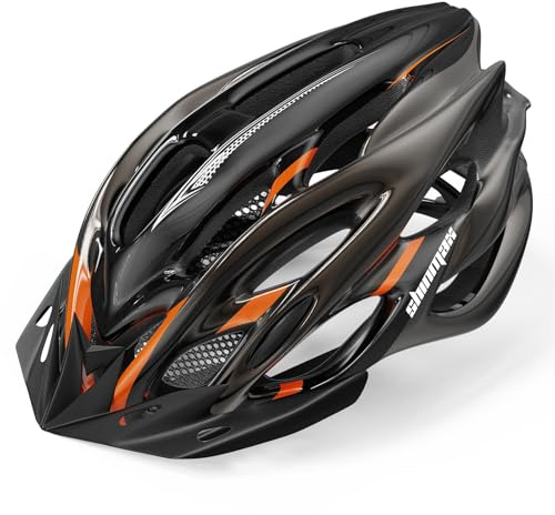 Shinmax Fahrradhelm Herren Damen MTB Helm Visier und Rücklicht | Erwachsene Fahrradhelm mit Licht,21 Belüftungskanäle ,Rennradhelm mit waschbarem Fliegennetz für hohe Sicherhei