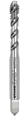 WEWEXWE Tools M6 x 1.0 Spiral Flute Thread Tap, Metric Machine Threading Tap High Speed Steel Cobalt(HSSCo), Bright for Aluminum Cutting,Round Shank with Square End, H2 Tolerance, 1pcs