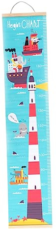 BESPORTBLE Nordischer Wand-messlatte Junge Mädchen Wachstumstabelle Mit Leuchtturm-motiv Ölbasierte Leinwand Hängend Robustes Maßband Für Mädchen-zimmer Einfache Montage Langlebige Kinderzimm