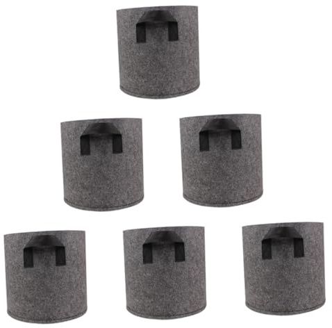 Hemobllo 6piezas Bolsas para Cultivo de Plantas de Tela No Tejida Bolsa Portátil para Vivero Macetas de Tela para Suculentas y Flores Uso Jardín o Terraza