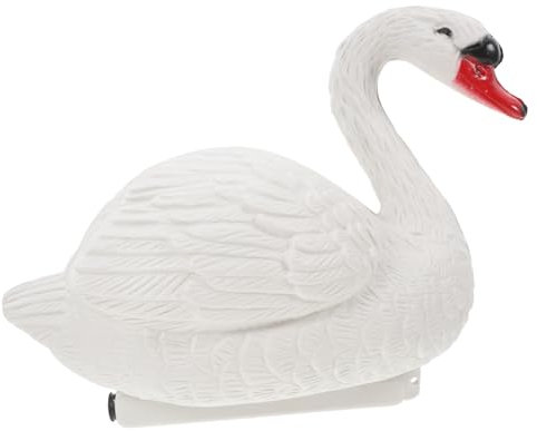 MUCKLILY Lifelike Floating Swan Figurine Waterproof Pond Decoration White Resin Outdoor Garden Pool Statue Ornament for Yard and Patio