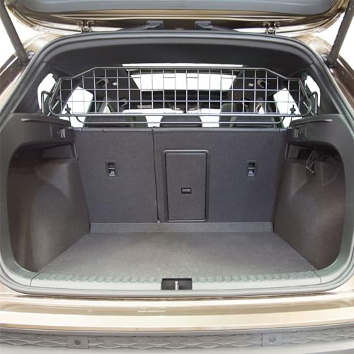 Travall Hundegitter für Cupra Ateca (2020-) Fahrzeugspezifisches Hundegitter, Kofferraumschutz für Hundetransport, Gepäckschutz, Robustes Stahlnetz Auto Hundesperre