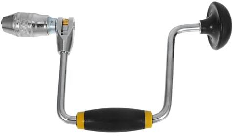 IDEANATEGRATE Herramienta Perforadora Manual de Acero Broca de 4 Mordazas de 12 Pulgadas, Taladro Portátil para Carpinteros y Manualidades en Metal y Madera
