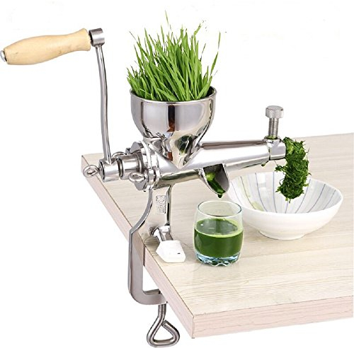 MinegRong - Estrattore di succo manuale, in acciaio INOX, per frutta e verdura, semi di frumento, zenzero, melograno, spremiagrumi, centrifuga manuale