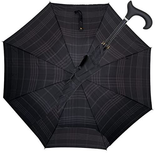 Gastrock Lang-Automatik-Stützschirm AVANTGARDE mit Softgriff - Grau-anthrazit - 102 cm x 90-98 cm