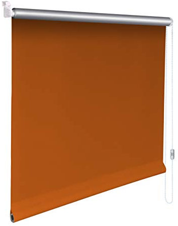Sonnenschutz-HH® - Mini Thermo Verdunkelungsrollo Thermorollo Minirollo Rollo KLEMMFIX Seitenzugrollo Kettenzugrollo inkl. Klemmträger ohne bohren - Außenmaß Breite 80 x 70 cm Höhe - orange-terracotta