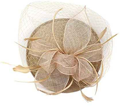 Tubayia dam elegant fascinator hatt huvudbonad huvudbonad för bröllop kyrka party (champagner)