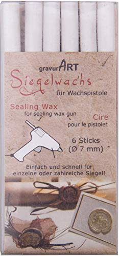 7mm Siegelwachs flexibel für Wachspistole - Arctic-Weiß, 6er Pack