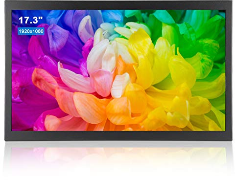 Bewinner Moniteur Portable 17 Pouces Écran Tactile, Résolution 1920x1080, All-HD 160° 16:9, Interfaces HDMI VGA AV USB, Compatible PC et CCTV