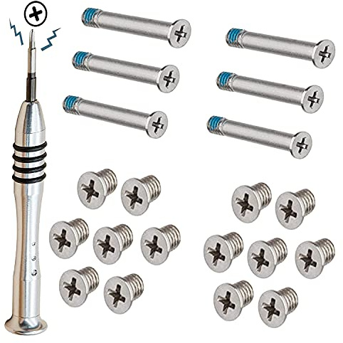 shinedisk 2 Sets Replacement Screws with Screwdriver for MacBook Pro 13 15 17 A1278 A1286 A1297 2009-2012, Unibody Bottom Case Cover Phillips Repair Tool Kit Notebook Laptop PC Computer Screw (1)