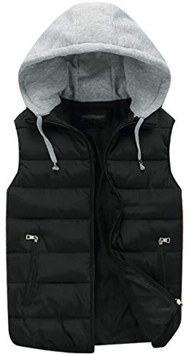 WIEAYUMEI Homme Doudoune sans Manches pour Fomme avec Capuche Poches Zippées Gilet Matelassé Léger pour la Randonnée