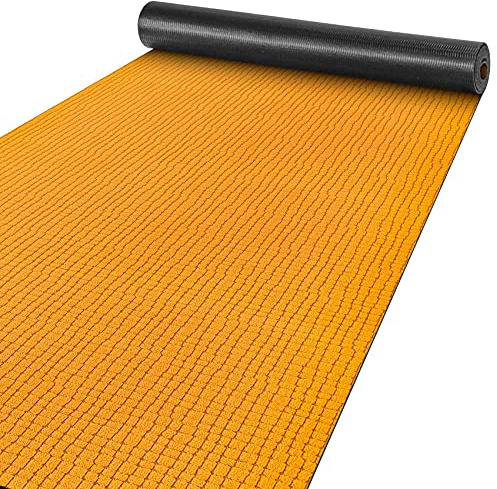 ANRO Teppich Läufer Flur Küchenteppich Schmutzfangmatte Sauberlaufmatte rutschfest Velours Orange 65x200cm Modern
