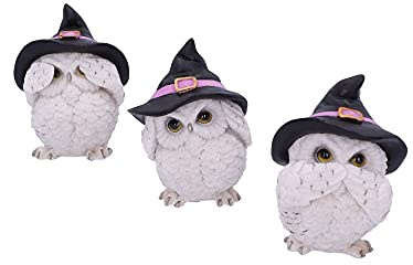 Nemesis Now Three Wise - Figura Decorativa (9 cm), diseño de búho, Color Blanco (U5736U1)