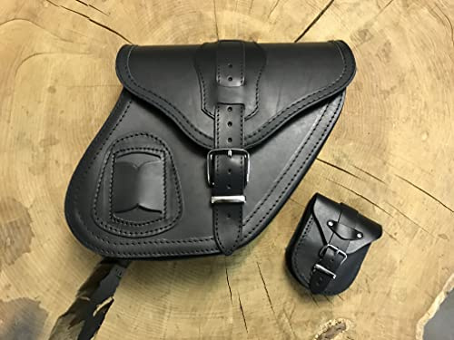 ORLETANOS Seitentasche Dynamite schwarz rechts kompatibel mit Harley Davidson Dyna Super Glide Fat Bob Street Bob Low Rider Sportster Gepäcktasche Leder Koffer HD