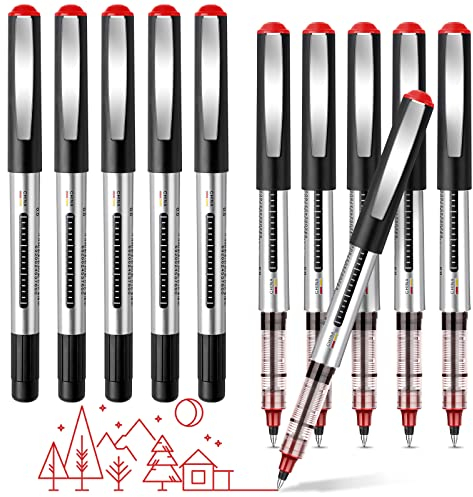 Kugelschreiber, 10 Stück Stifte, Schreibt Reibungslos Gelschreiber, Schnell Trocknend Gel Pen, Gel Kugelschreiber, Gelstifte Rot, Tintenroller Stifte für Schulsachen, Schreiben, Geschäft - 0.5mm
