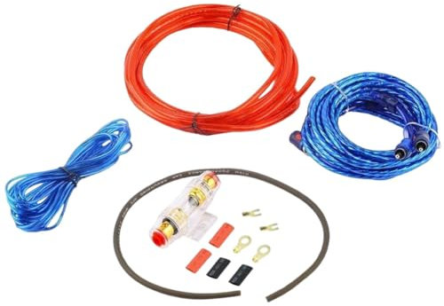 4 Gauge Audio Amplifier Installation Wiring Systems KIT,1500W Car Audio Speakers Wiring Kit 8GA Subwoofer Amplifier AMP Wiring Fuse Holder Wire Cable Vehicle Modification Parts