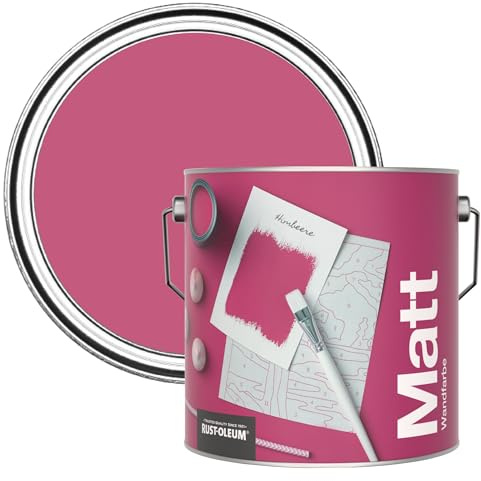 Rust-Oleum ultra strapazierfähige, extra deckende, abwaschbare, rosa matte Wandfarbe - Himbeere 2,5 Litres