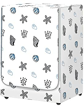 Odot Washer Dustproof Cover Front Load, Washing Machine Dryer Protector Sunscreen Waterproof Tumble Dryer Case Protective Cover for Most Front Loadi (conch,M-capacity 8~10kg)