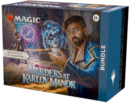 Magic: The Gathering – Mord in Karlov Manor Bundle – 9 Play-Booster, 30 Länderkarten + Exklusives Zubehör (English Version)