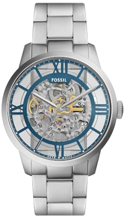 Fossil Townsman Herrenuhr, Automatik-Dreizeigerwerk mit Edelstahl- oder Lederarmband