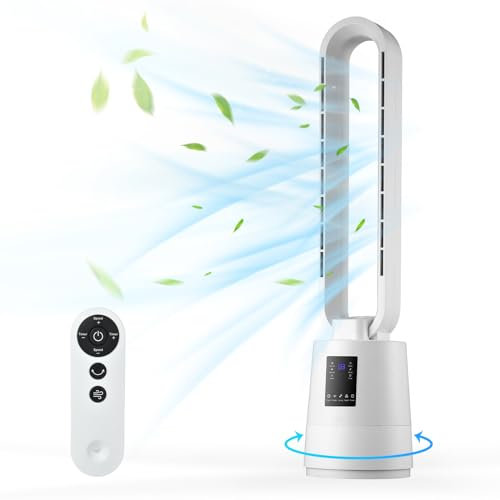 Ventilateur colonne,ventilateur colonne silencieux, mode 3 vitesses 3 vents, télécommande, 80 W, minuterie de 8 heures, balançoire à 60°,ventilateur colonne pour salon et chambre