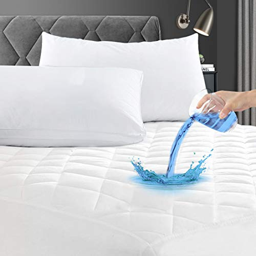 GRT Matratzenschoner Topper Wasserdicht 160x200 cm, Matratzenauflage Spannbettlaken Matratzen Topper Bettlaken Matratzenbezug Atmungsaktiver Weiß, Geräuschlosem Material für Optimalen Schutz Komfort