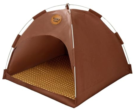 ＡＷＨＡＯ Tenda per Gatti Pieghevole, Cuccia per Cani, Pieghevole, Confortevole, Estiva, Nido per Animali Domestici, Cuccia per Animali Domestici, per Interni E, Marrone, m