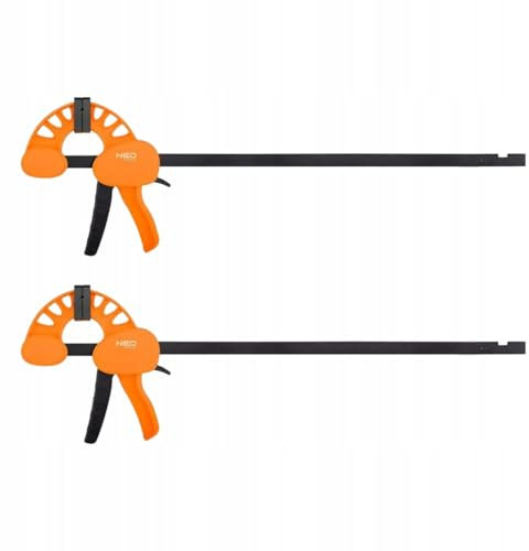 NEO TOOLS Einhandzwingen 2er Set - Spannweite 600 mm (24 Zoll) - 2 in 1 zum Spannen Dehnen - Spannkraft 135 kg - Schraubzwingen, Einhandklemme, Spanner Holz