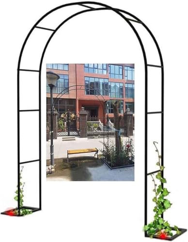 MISKYN Arco for Plantas De Metal for Rosal Trepador, Marco De Soporte De Jardín con Base, Arco Jardin Exterior, Negro 140X230cm 180X230cm 300X230cm,Blanca,W1.2M*H2.2M