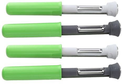 Outil Professionnel D'élimination des Noyaux de Fruits 2 en 1, Ensemble de Carottier Rétractable Efficace en Acier Inoxydable pour Poires et Poivrons (GREEN)