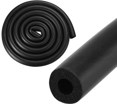 M METERXITY Tube en Mousse d'Isolation de Tuyau, 8mm ID 18mm OD 2M de Longueur, Tube en Mousse Souple et Flexible pour l'Isolation de Tuyaux pour Support de Poignée/Guitare [Noir]