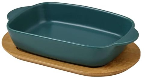 Plat à lasagnes Individuel en céramique Porcelaine 17,6 oz Petit Format Couleur Unie avec Couvercle pour 1 Personne, Plats de Cuisson pour Four, pour cocotte Tapas tartes-Vert