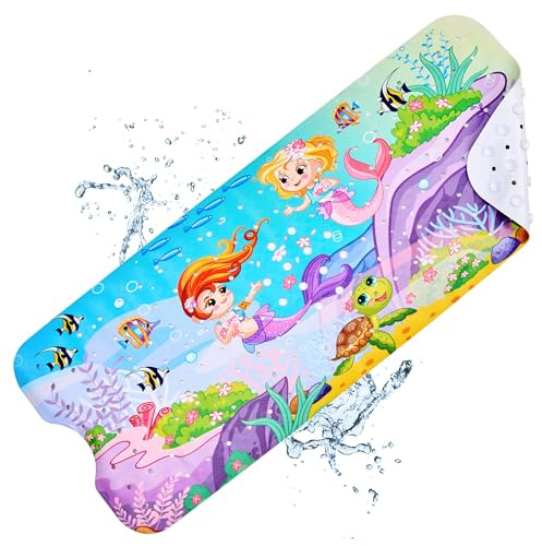 WELTRXE Badewannenmatten rutschfest 100x40cm, BPA-frei PVC-Duschmatte mit Saugnäpfen, Antirutschmatte Badewanne, Maschinenwaschbar