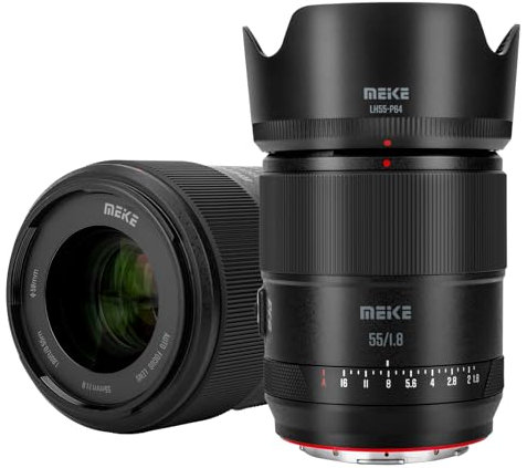 Meike Objectif Full Frame AF STM 55 mm F1.8 Pro Full Frame Auto Focus Haute Résolution 8K Fixe Prime Portrait Objectifs pour Panasonic Lumix Sigma Leica L-Mount sans miroir S1 S1R S9 S1H S5 FP FPL SL